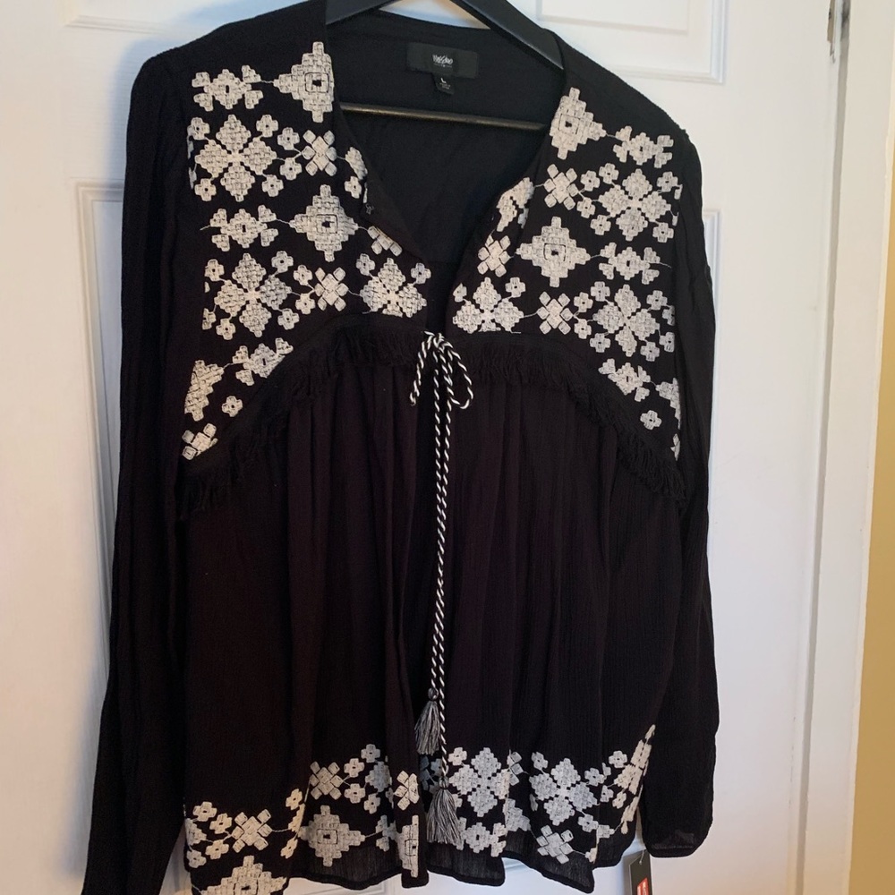 Boho Open Front Cardigan with Tassel Ties